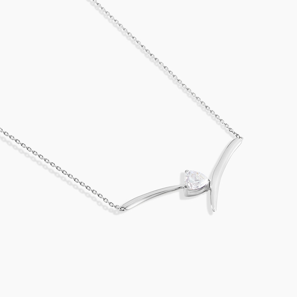 Collier Valeriana Or Blanc Oxyde De Zirconium - Colliers Femme | Histoire d&rsquo;Or