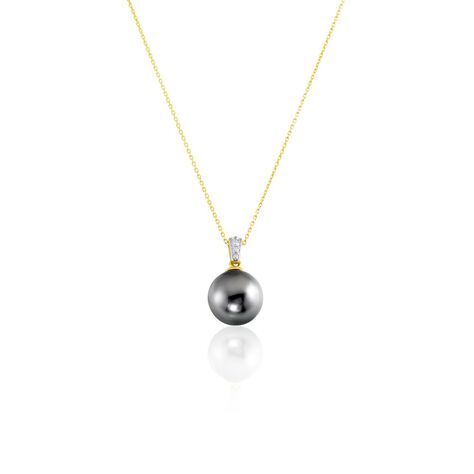 Collier Jodocus Or Jaune Perle De Tahiti Oxyde Zirconium - Colliers Femme | Histoire d’Or