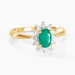Bague Vladimir Or Jaune Emeraude Diamants - Bagues solitaires Femme | Histoire d&rsquo;Or