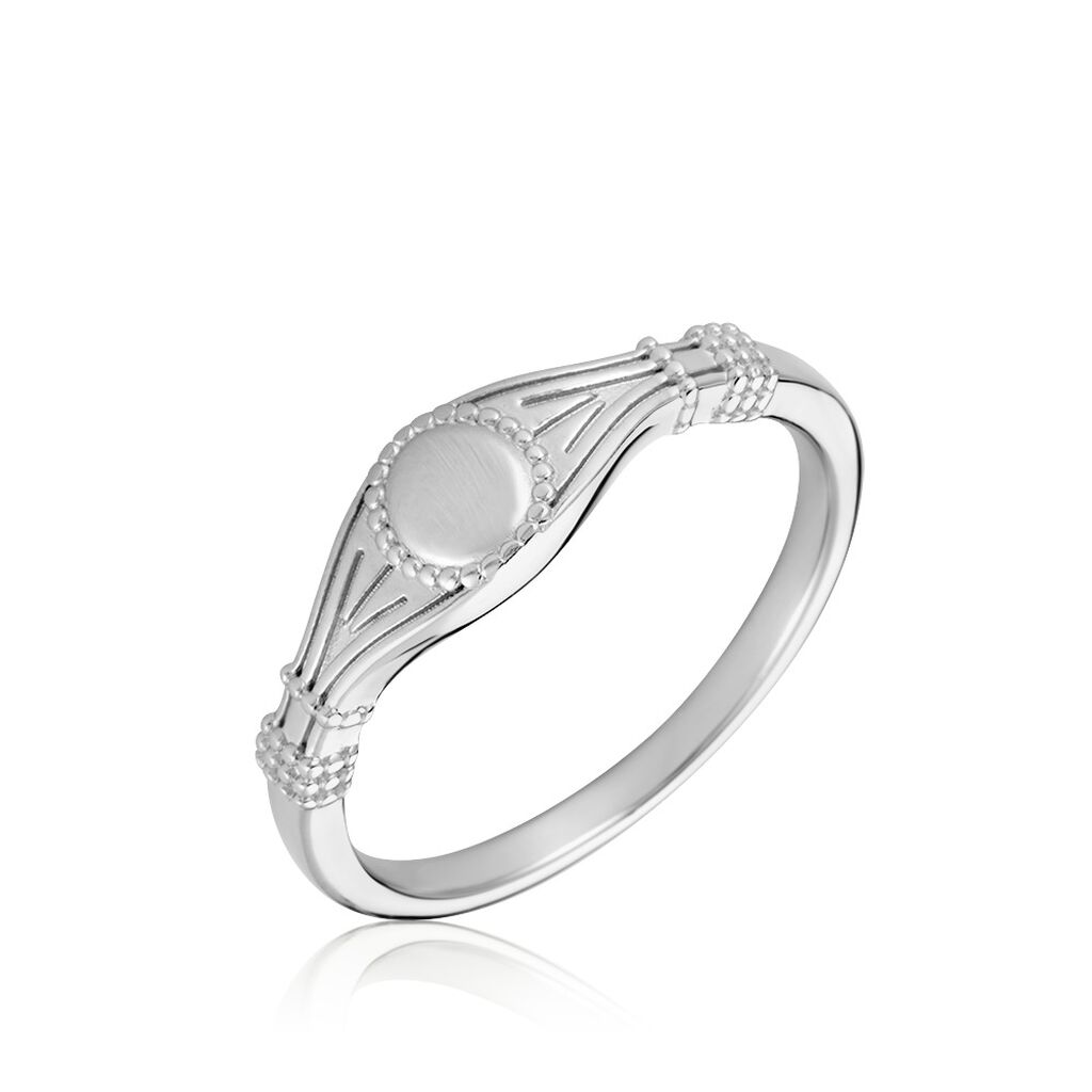 Chevalière Azteque Argent Blanc
