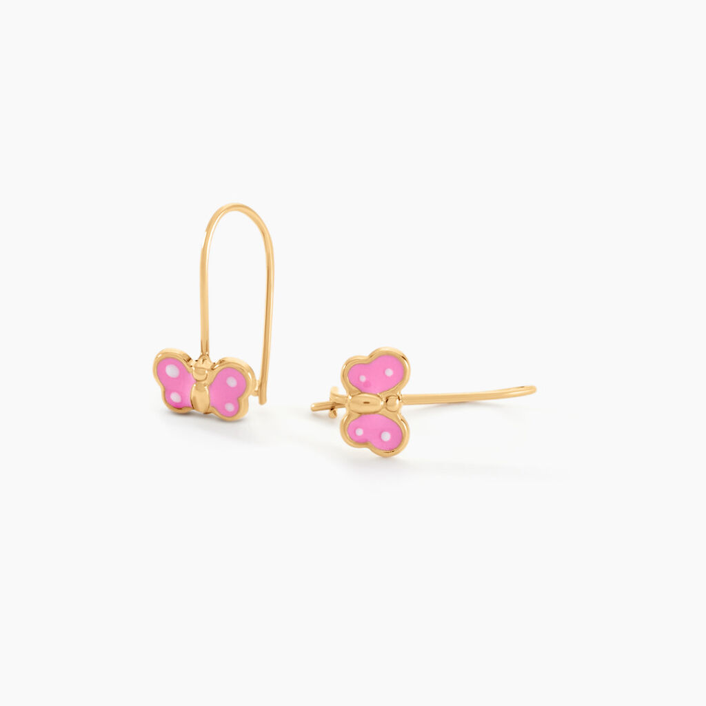 Boucles D Oreilles Papillon Or Sans Pierre Jaune 375 1000 oejws4970 Histoire D Or