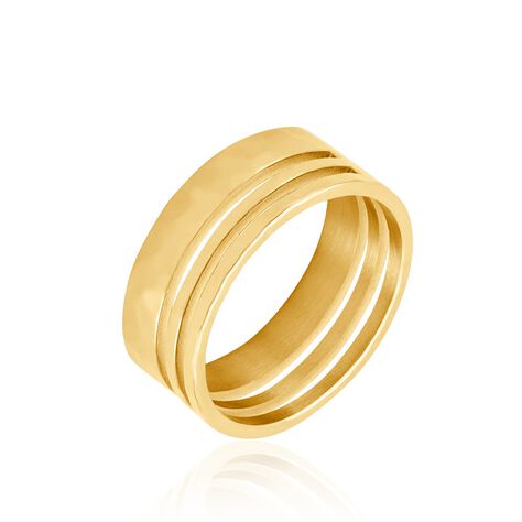 Bague Hera Acier Dore Yvanelle Triple Rangs - Bagues fantaisie Femme | Histoire d’Or