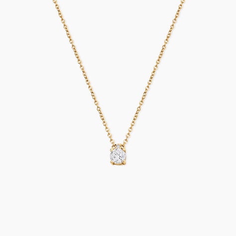 Collier Zilda Argent Dor&eacute; A L'Or 750/1000 Oxyde De Zirconium - Colliers Femme | Histoire d&rsquo;Or
