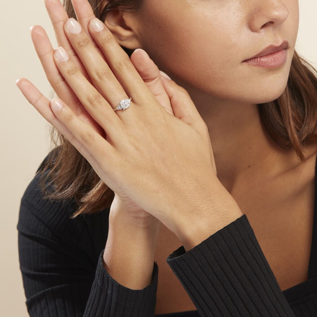 Bague Cierra Platine Blanc Diamant - Bagues solitaires Femme | Histoire d’Or