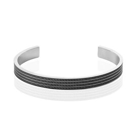 Bracelet Jonc Ouvert Acier Bicolore Anderson - Bracelets fantaisie Homme | Histoire d’Or