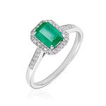 Bague Emory Or Blanc Emeraude Diamant - Bagues solitaires Femme | Histoire d&rsquo;Or