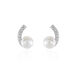 Boucles D'oreilles Angel Or Blanc Perle De Culture Oxyde Oxyde - Clous d'oreilles Femme | Histoire d’Or