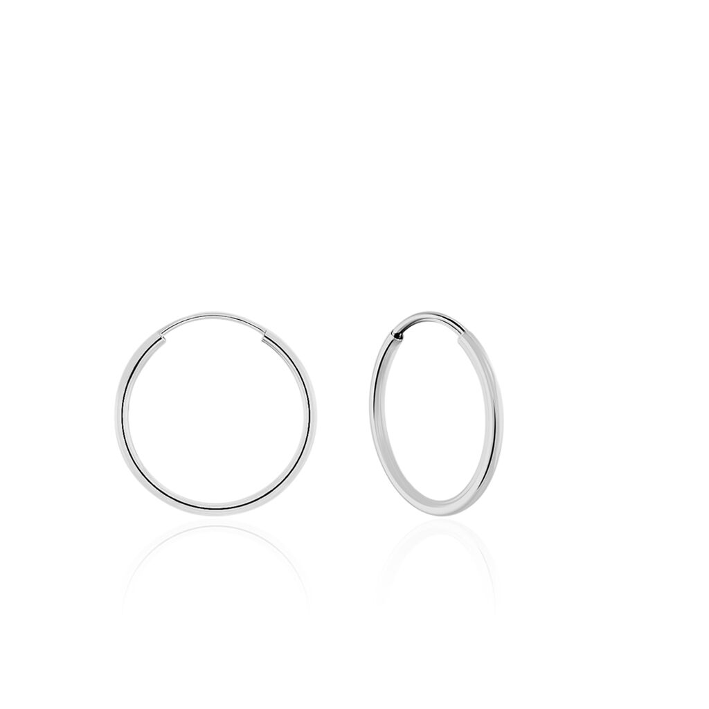 Créoles Dominae Or Blanc - Boucles d'oreilles créoles Femme | Histoire d’Or