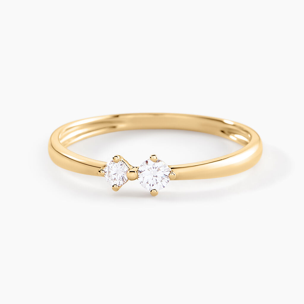 Bague Eugenio Or Jaune Diamant Synth&eacute;tique - Bagues solitaires Femme | Histoire d&rsquo;Or
