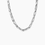 Collier Chain Acier Blanc - F&ecirc;te des p&egrave;res Homme | Histoire d&rsquo;Or
