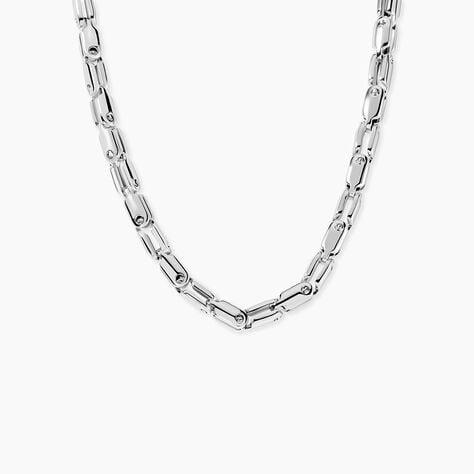 Collier Chain Acier Blanc - F&ecirc;te des p&egrave;res Homme | Histoire d&rsquo;Or