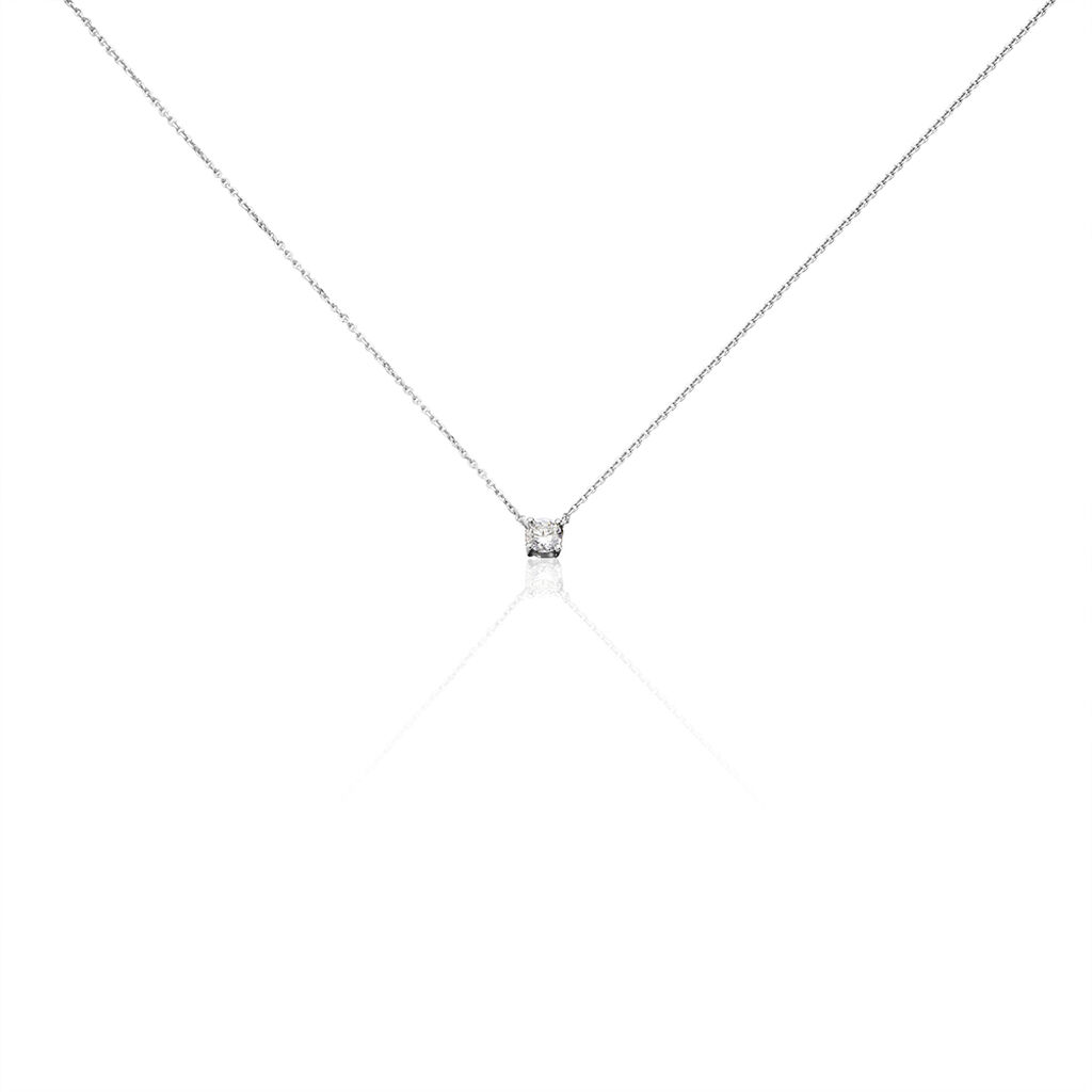 Collier Solitaire Victoria Platine Blanc Diamant - Colliers Femme | Histoire d’Or
