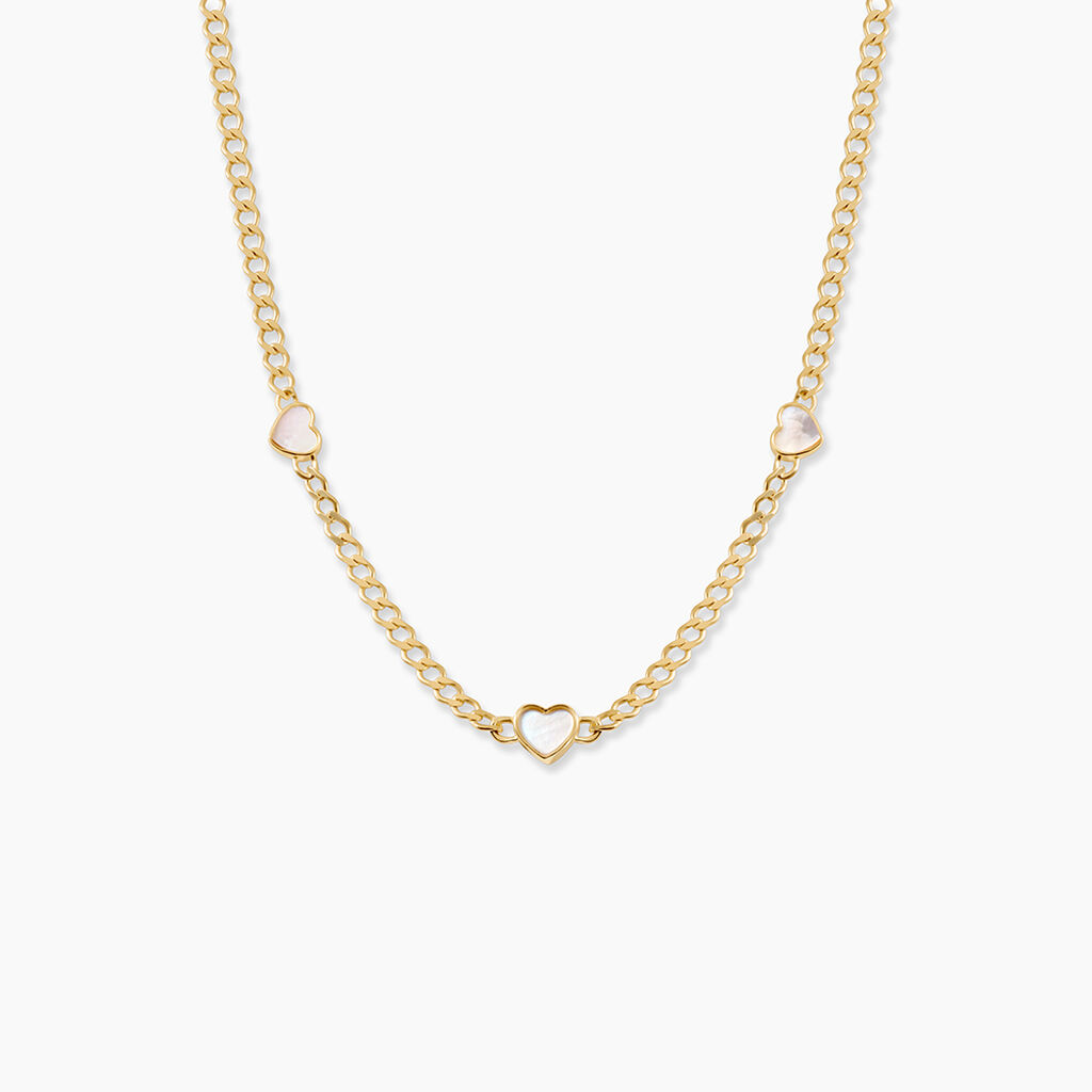 Collier Sweetheart Argent Dor&eacute; A L'Or 750/1000 Nacre - F&ecirc;te des m&egrave;res Femme | Histoire d&rsquo;Or