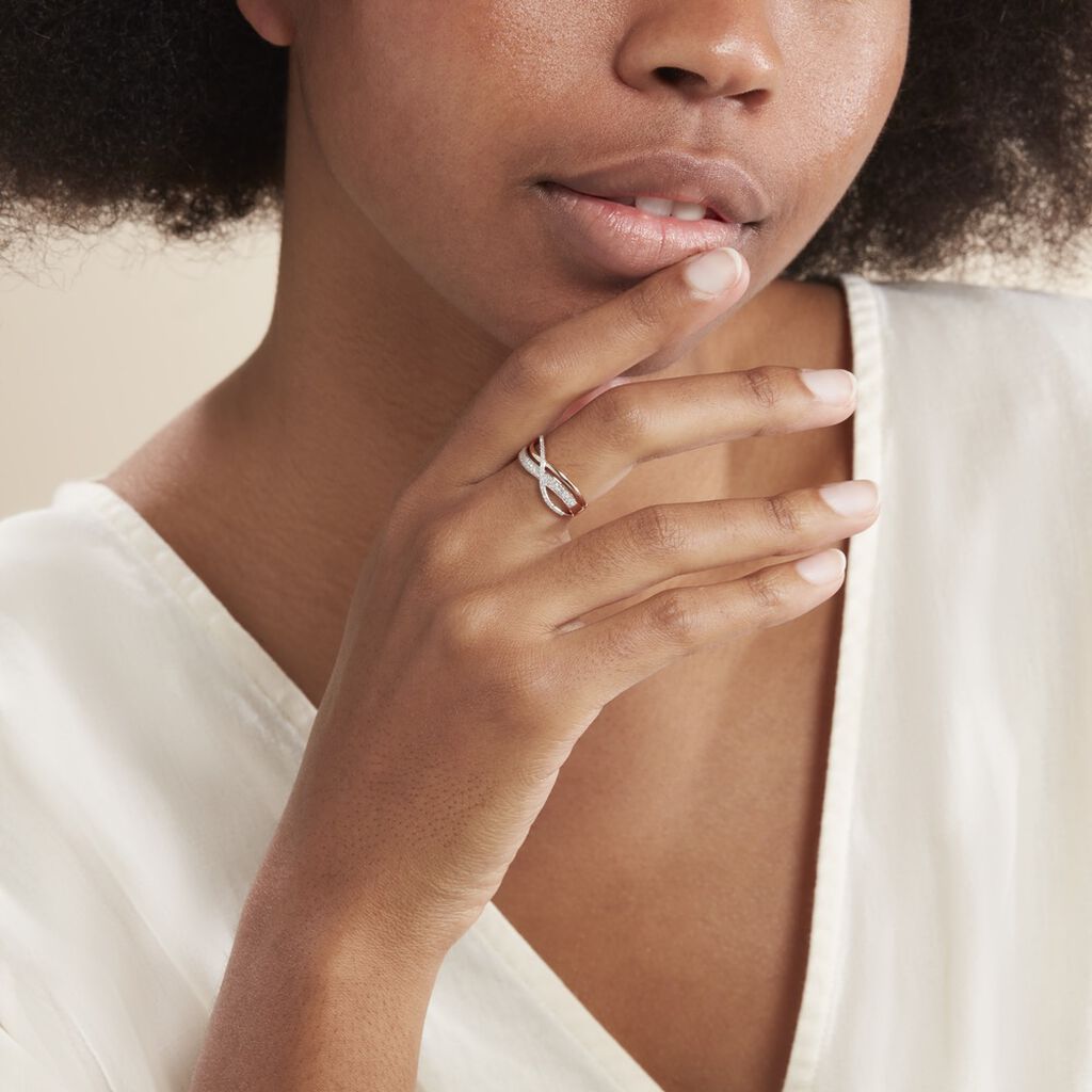 Bague Emilie Or Rose Diamant - Bagues avec pierre Femme | Histoire d’Or