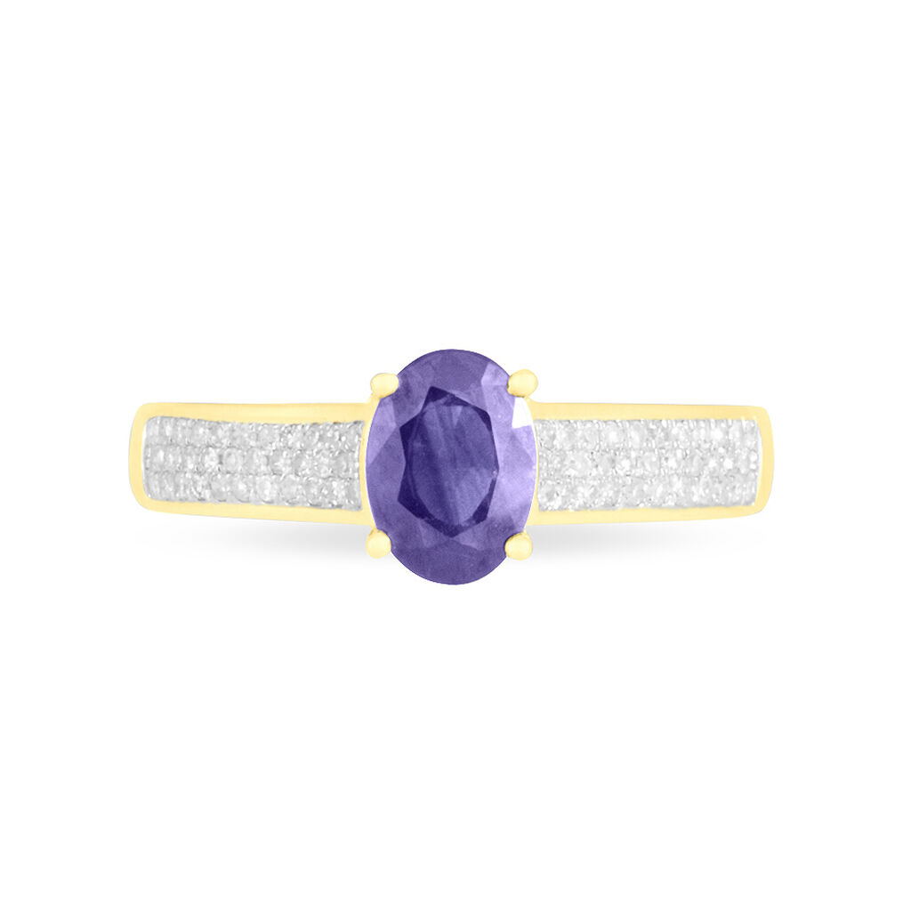 Bague Crista Or Jaune Amethyste Et Diamant - Bagues solitaires Femme | Histoire d&rsquo;Or