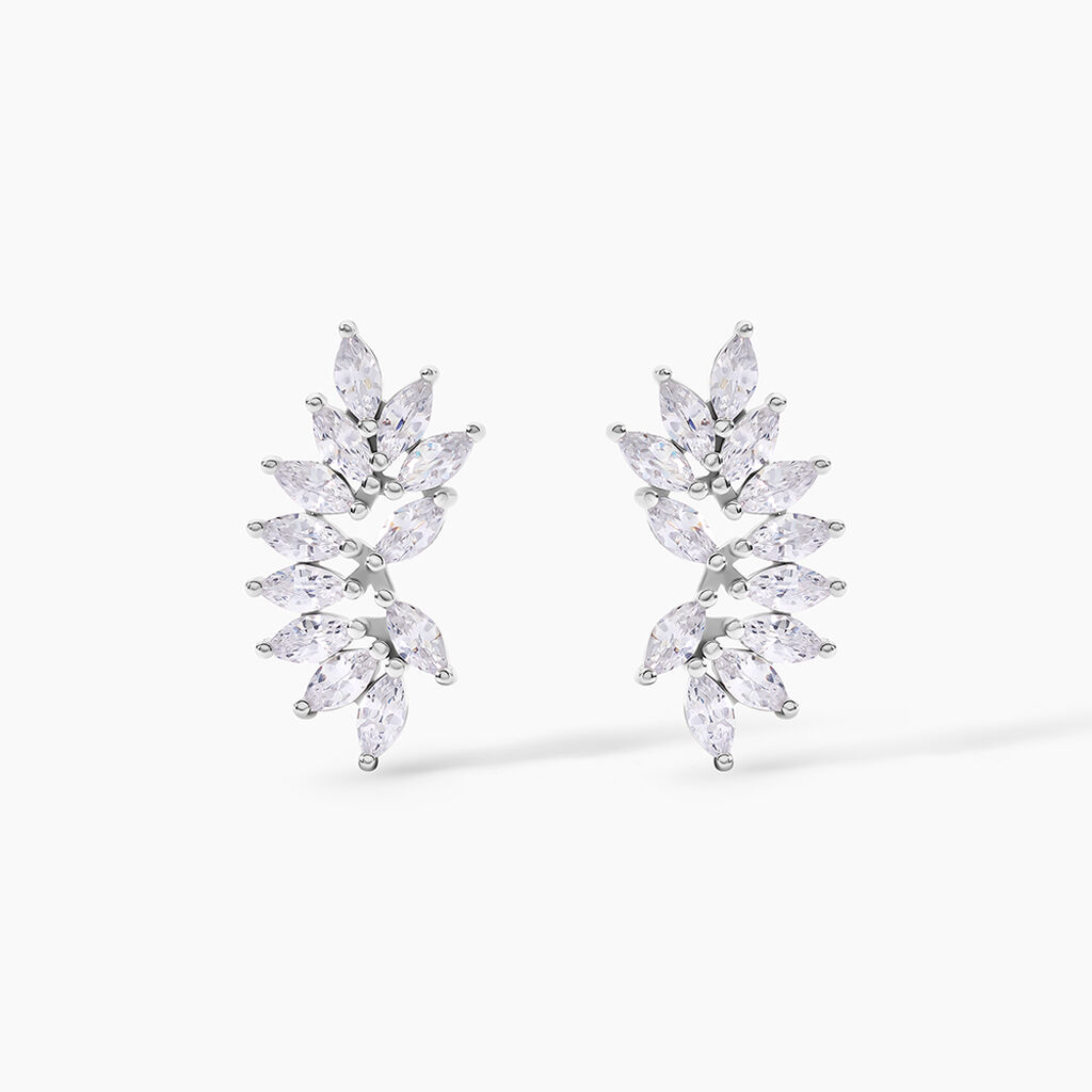 Boucles D'Oreilles Puces Tapis Rouge Argent Blanc Oxyde De Zirconium - Boucles d'oreilles fantaisie Femme | Histoire d&rsquo;Or