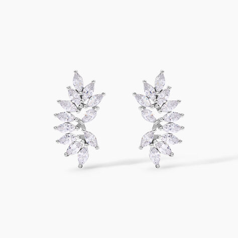 Boucles D'Oreilles Puces Tapis Rouge Argent Blanc Oxyde De Zirconium - Boucles d'oreilles fantaisie Femme | Histoire d&rsquo;Or