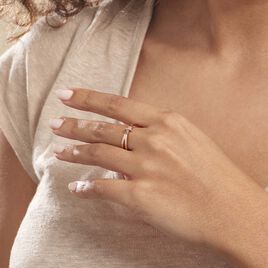 Bague Ilvia Or Rose Diamant - Bagues avec pierre Femme | Histoire d’Or