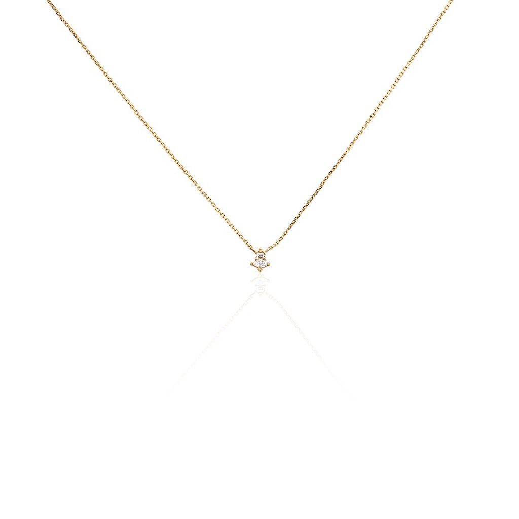 Collier &eacute;clat Perl&eacute; Plaqu&eacute; Or Oxyde De Zirconium - Colliers Femme | Histoire d&rsquo;Or