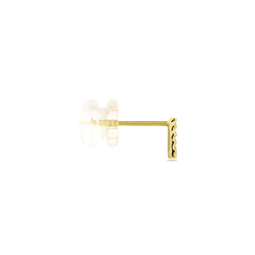 Boucle D'oreille Puce Unitaire Jodoca Or Jaune Oxyde De Zirconium - Clous d'oreilles Femme | Histoire d’Or