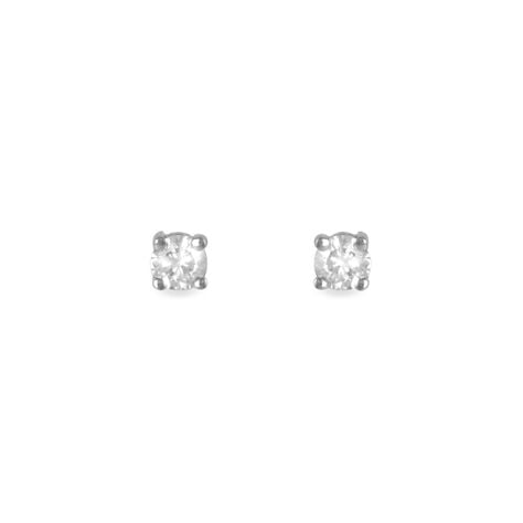 Boucles D'oreilles Puces Clavie Or Blanc Diamant - Clous d'oreilles Femme | Histoire d&rsquo;Or