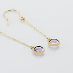 Boucles D'oreilles Pendantes Arenale Or Jaune Amethyste - Boucles d'oreilles pendantes Femme | Histoire d&rsquo;Or