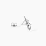 Boucles D'Oreilles Puces Garoa Argent Blanc - Boucles d'oreilles fantaisie Femme | Histoire d&rsquo;Or