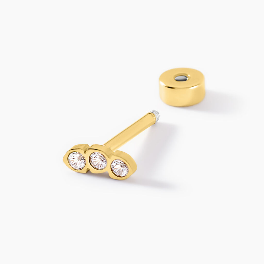 Piercing Pirias Acier Jaune Oxyde De Zirconium - Piercings d'oreilles Femme | Histoire d&rsquo;Or