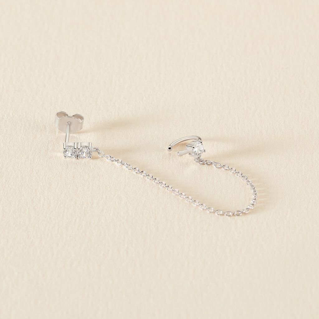 Bijoux D'oreilles Kirill Argent Blanc Oxyde De Zirconium - Boucles d'oreilles fantaisie Femme | Histoire d&rsquo;Or