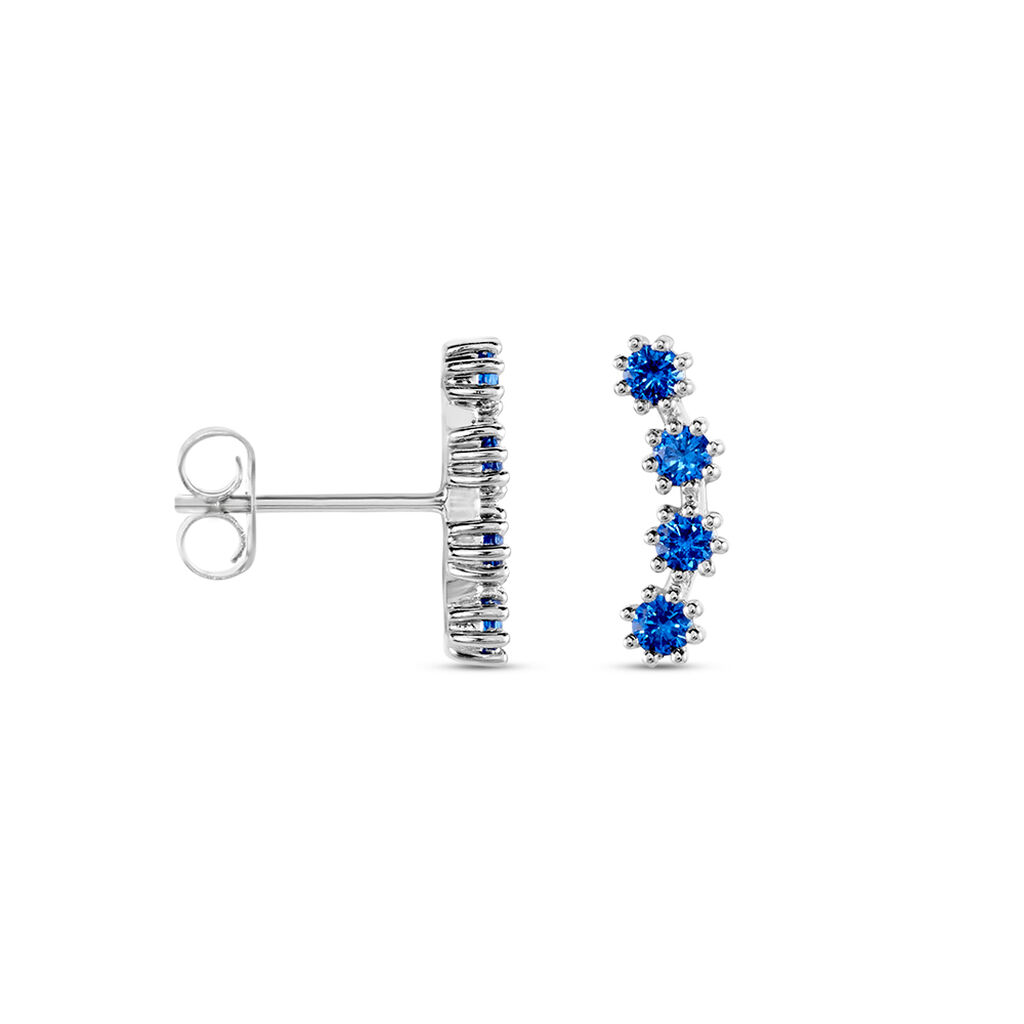 Boucles D'oreilles Puces Karrie Argent Blanc Oxyde De Zirconium - Boucles d'oreilles fantaisie Femme | Histoire d’Or