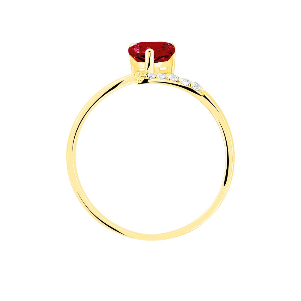 Bague Eva Or Jaune Grenat Et Diamant - Bagues solitaires Femme | Histoire d’Or