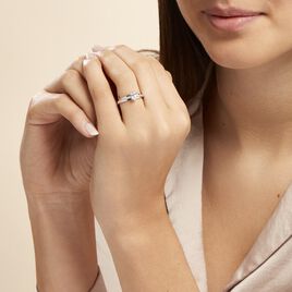 Bague Solitaire Tahyss Or Blanc Topaze Et Oxyde De Zirconium - Bagues solitaires Femme | Histoire d’Or