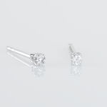 Boucles D'oreilles Puces Victoria Or Blanc Diamant - Clous d'oreilles Femme | Histoire d&rsquo;Or