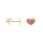 Boucles D'oreilles Puces Coeurs Or Jaune - Clous d'oreilles Enfant | Histoire d&rsquo;Or