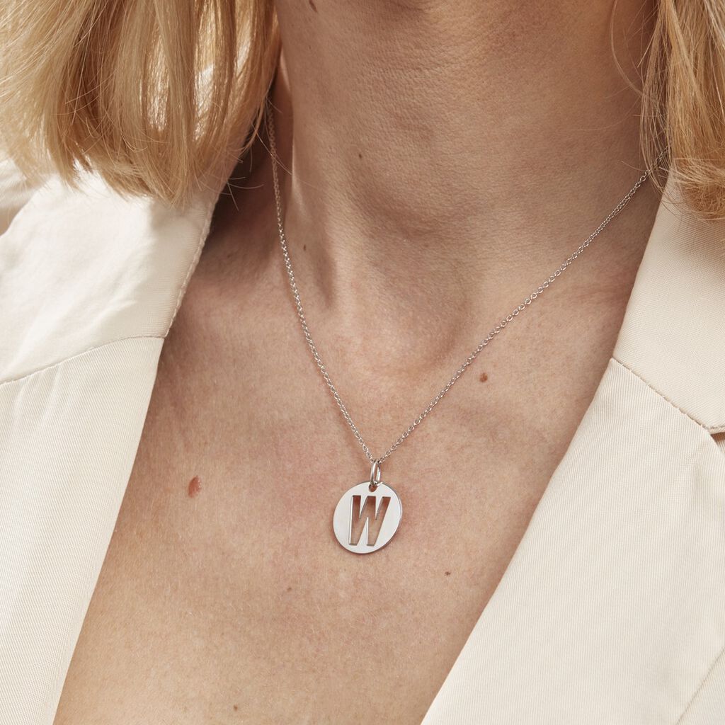 Pendentif Elio W Argent Blanc - Pendentifs Famille | Histoire d’Or
