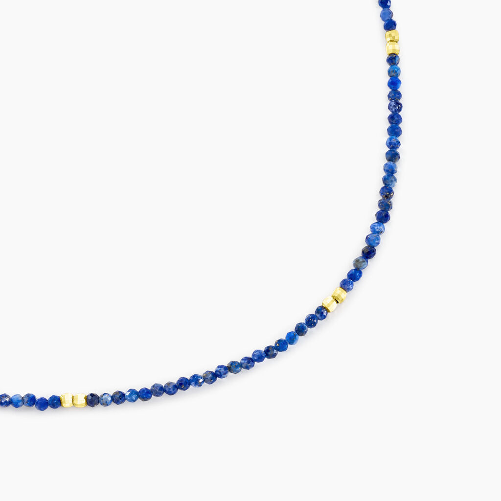 Collier Cyclades Argent Jaune Lapis Lazuli