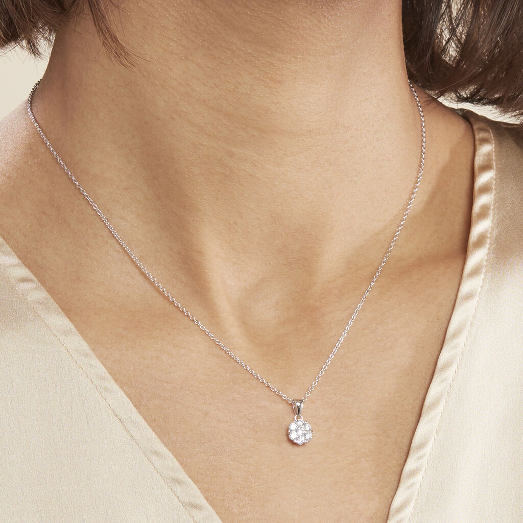 Collier Pietra Argent Blanc Oxyde De Zirconium - Colliers fantaisie Femme | Histoire d’Or
