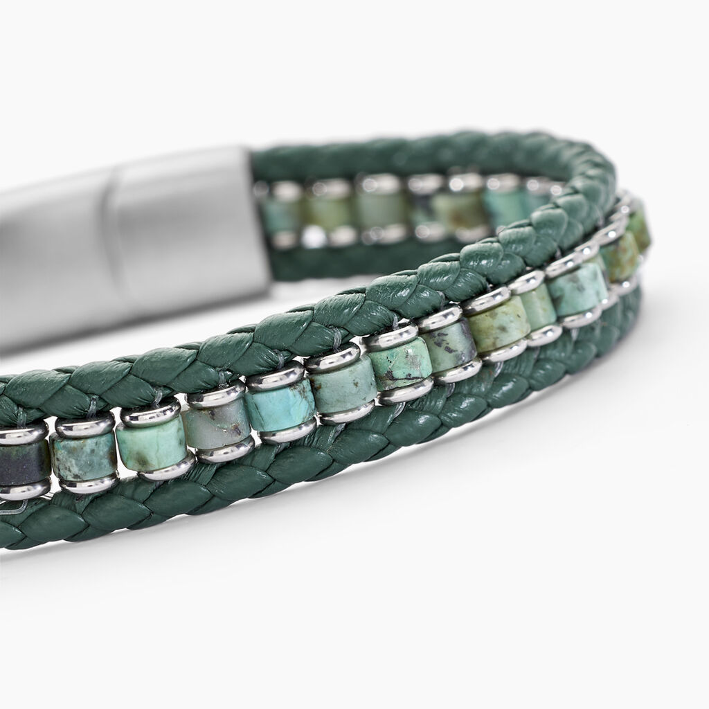 Bracelet Alassio Acier Blanc Turquoise - Bracelets Homme | Histoire d’Or