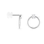 Cr&eacute;oles Kip Or Blanc Oxyde De Zirconium - Boucles d'oreilles cr&eacute;oles Femme | Histoire d&rsquo;Or