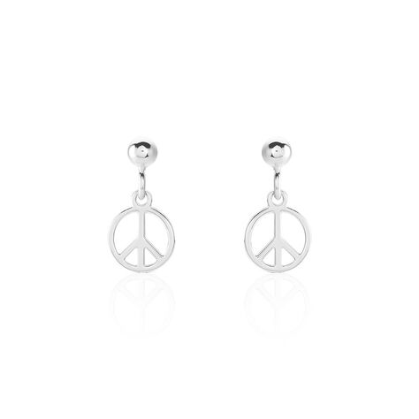 Boucles D'oreilles Pendantes Paz Argent Blanc - Boucles d'oreilles fantaisie Femme | Histoire d’Or