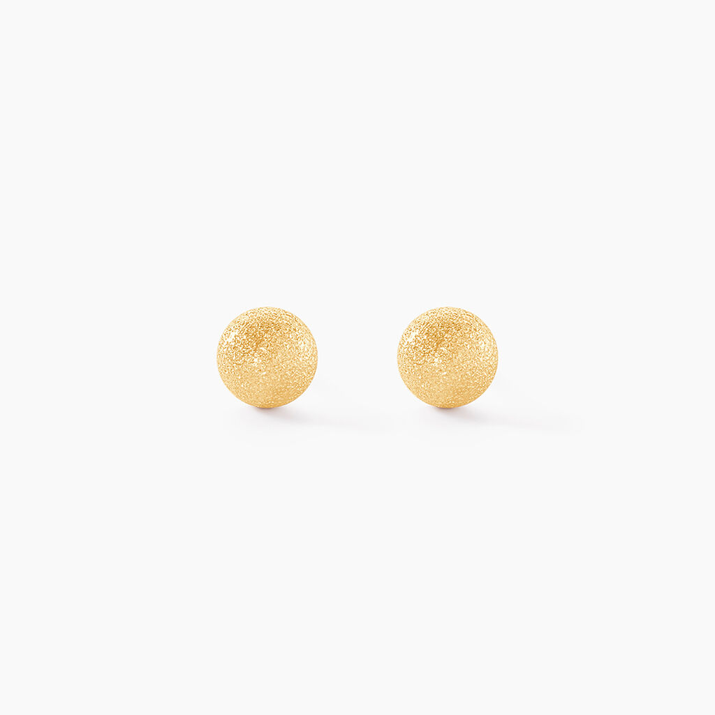 Boucles D'oreilles Puces Fidelia Boule Sablee Or Jaune - Clous d'oreilles Femme | Histoire d&rsquo;Or