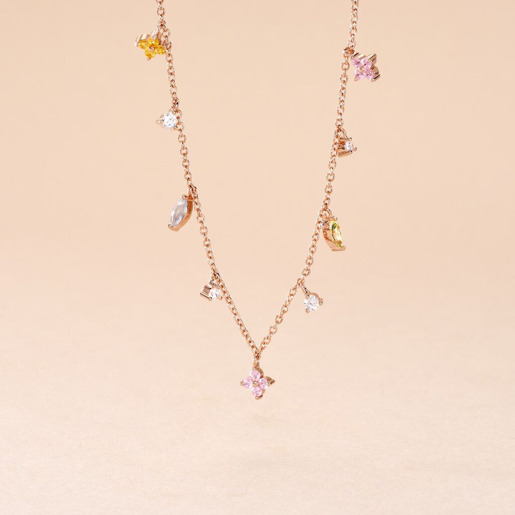 Collier Nimbe Argent Rose Oxyde De Zirconium - Colliers Femme | Histoire d&rsquo;Or