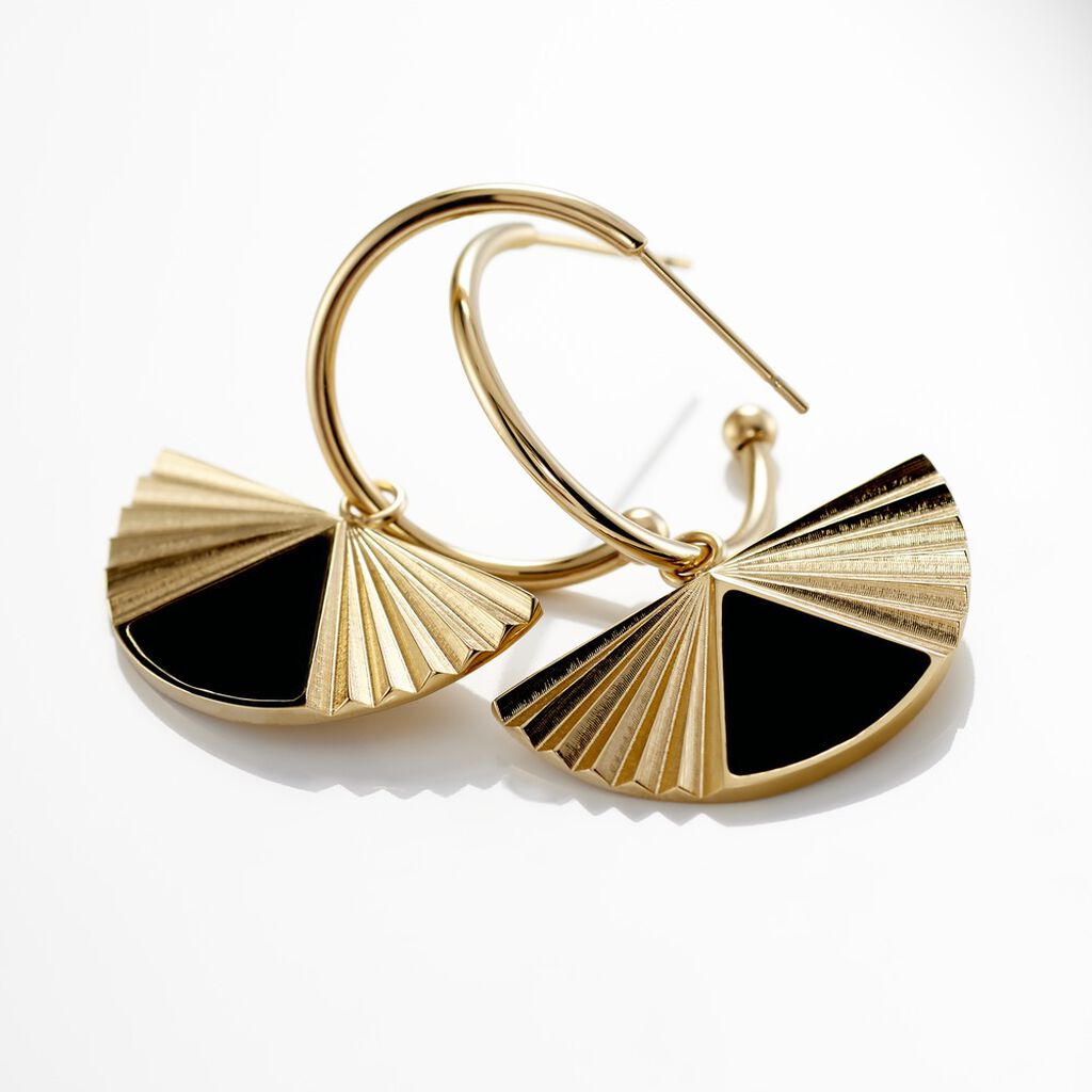 Créoles Acier Dore Sunshine - Boucles d'oreilles créoles Femme | Histoire d’Or