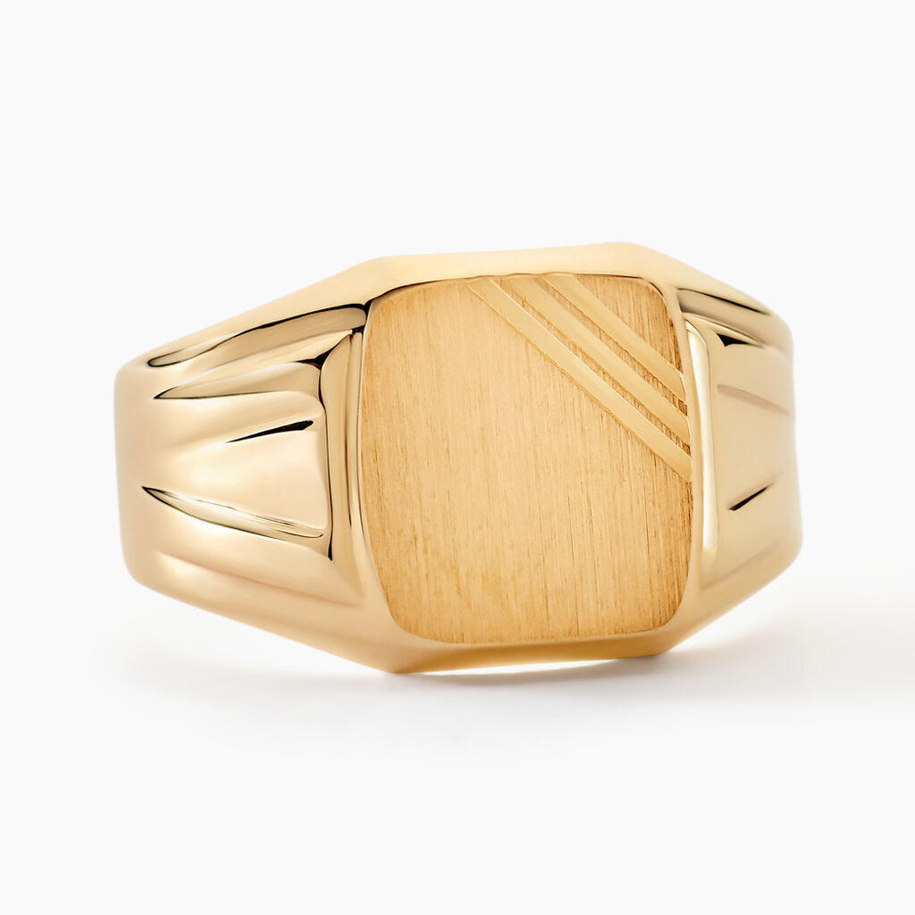 Chevalière Goliath Carree Diamantee Or Jaune - Chevalières Unisex | Histoire d’Or