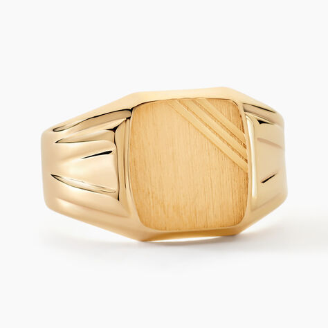 Chevalière Goliath Carree Diamantee Or Jaune - Chevalières Unisex | Histoire d’Or