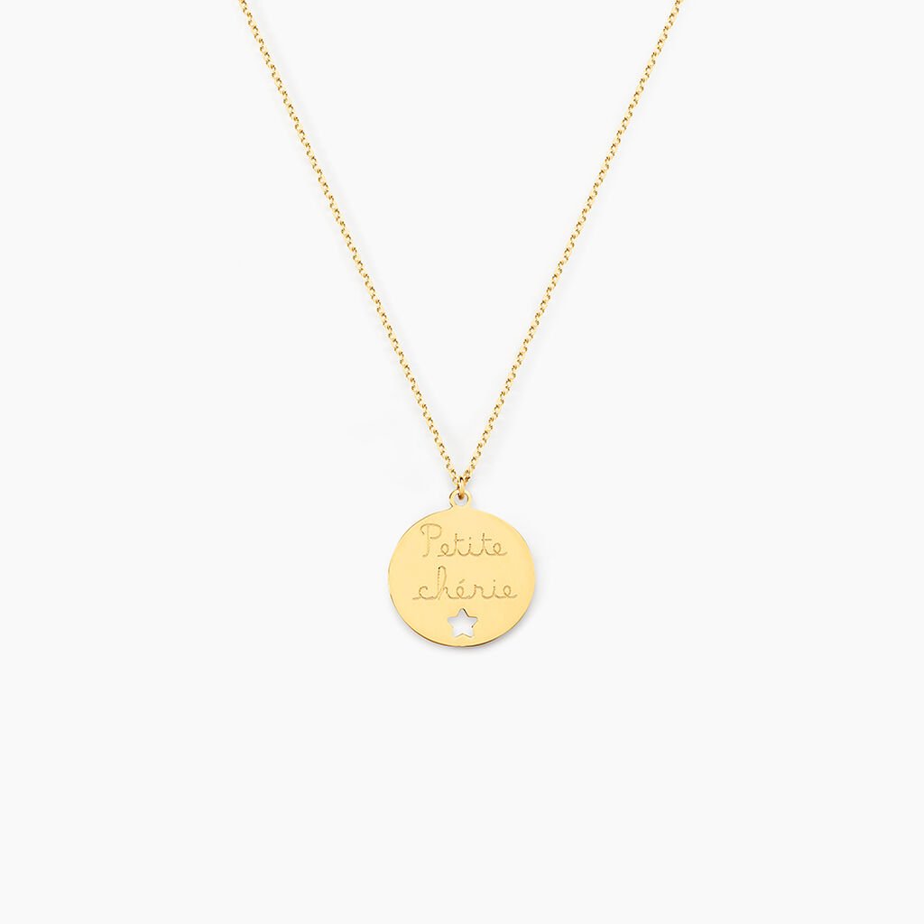 Collier Benedicte Message Or Jaune - Colliers Enfant | Histoire d&rsquo;Or