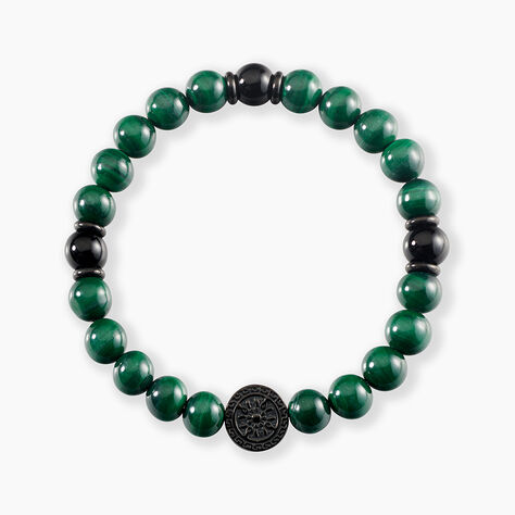 Bracelet Jourdan Acier Noir Malachite - Bracelets Homme | Histoire d&rsquo;Or