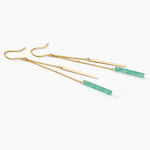 Boucles D'oreilles Pendantes Halcyone Or Jaune Aventurine - Boucles d'oreilles pendantes Femme | Histoire d&rsquo;Or