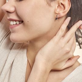Boucles D'oreilles Pendantes Navette Or Blanc Saphir - Boucles d'oreilles pendantes Femme | Histoire d’Or