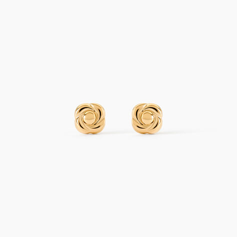 Boucles D'oreilles Puces Gennaro Fleur Or Jaune - Clous d'oreilles Femme | Histoire d&rsquo;Or